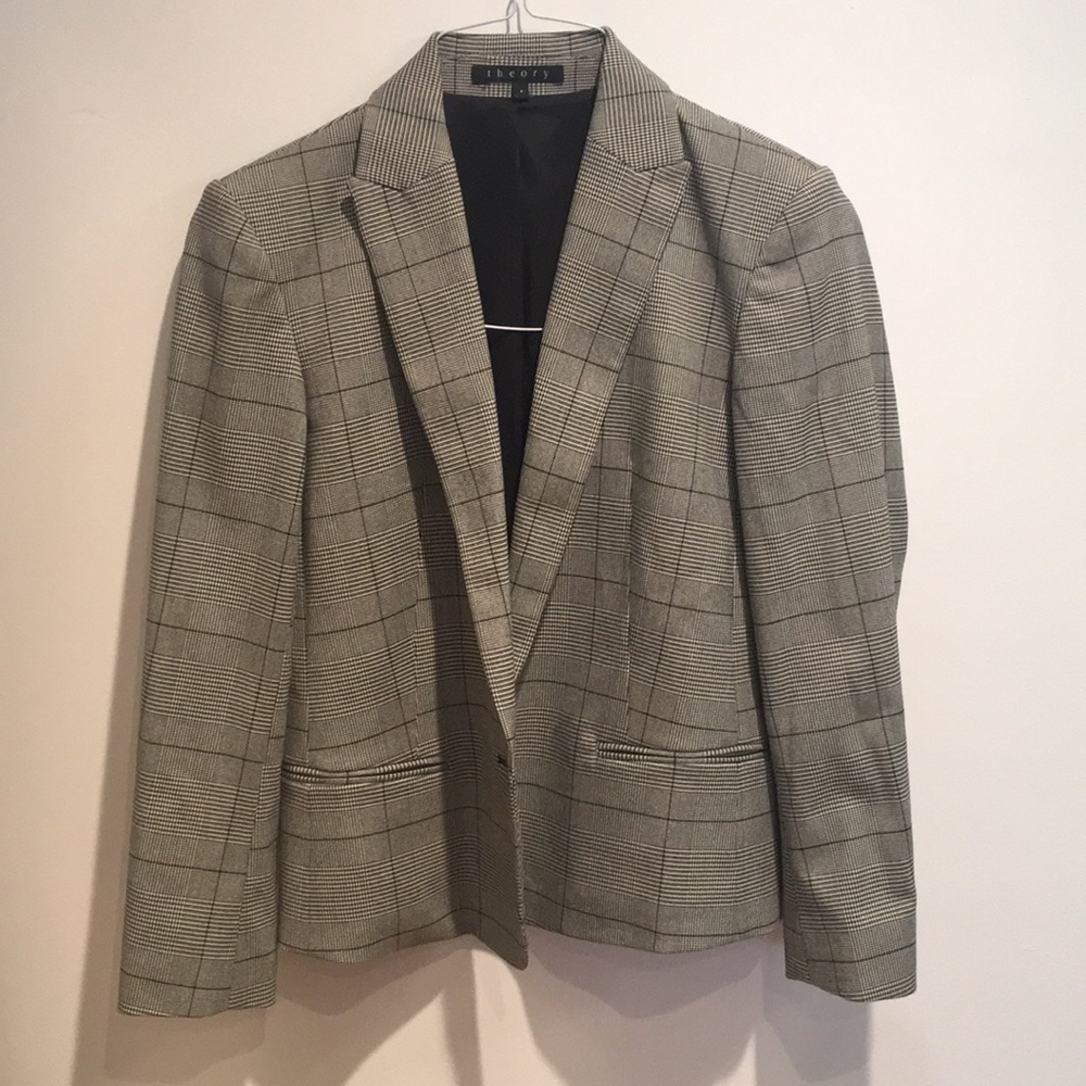 Classic Checked Theory Blazer - image 1